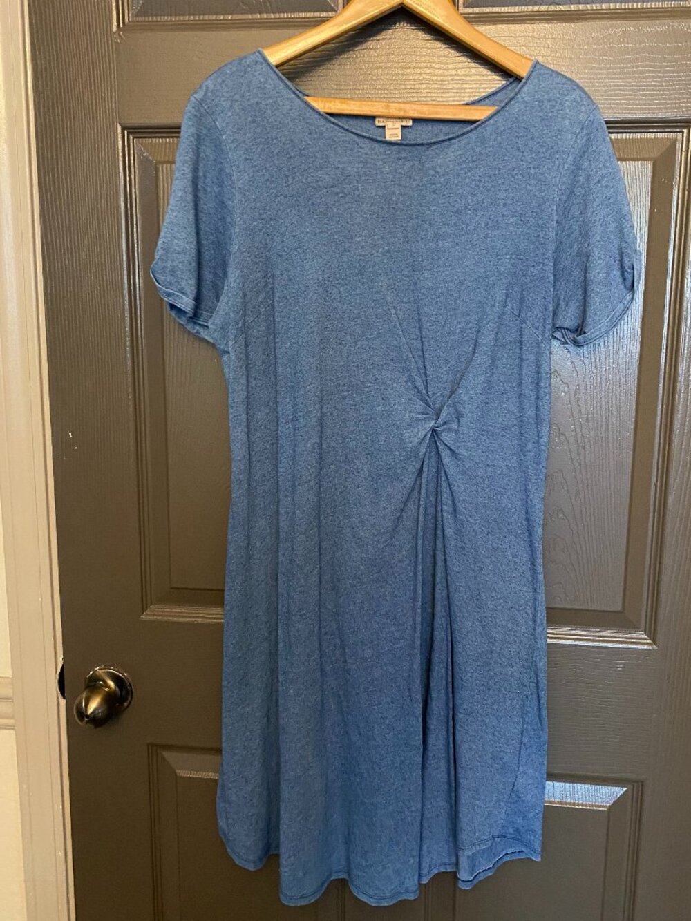 Holding Horses Anthropologie Blue Twist-Front T-Shirt Dress | Size M